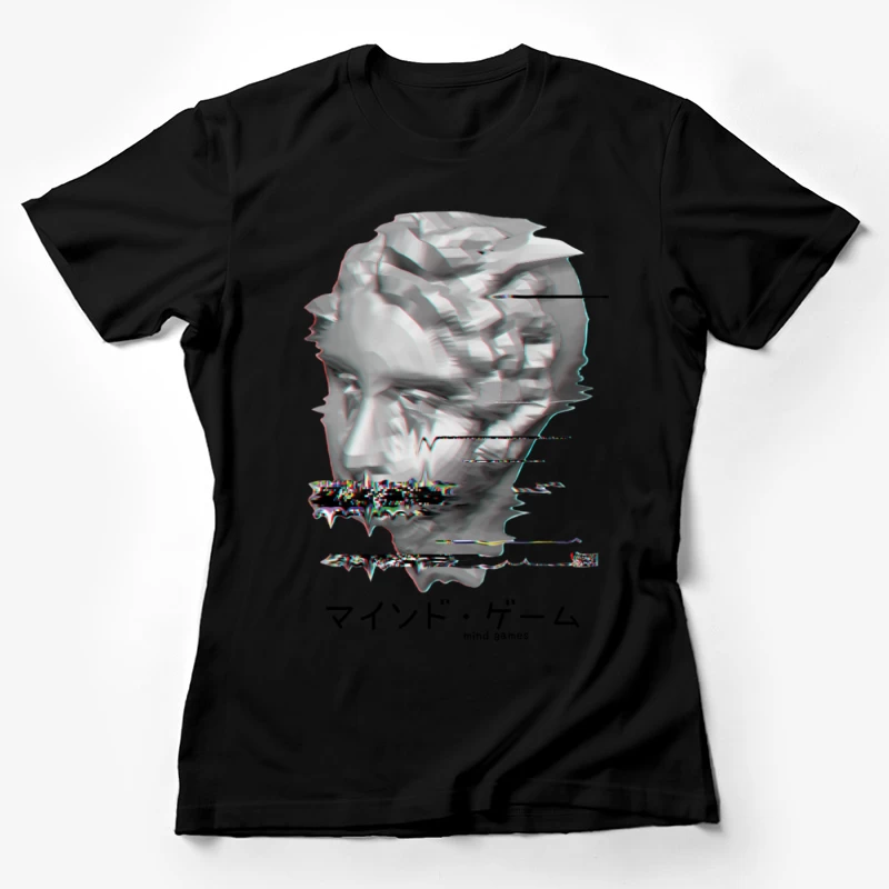 Verzerrtes Gesichtsskulpturdesign Damen T-Shirt