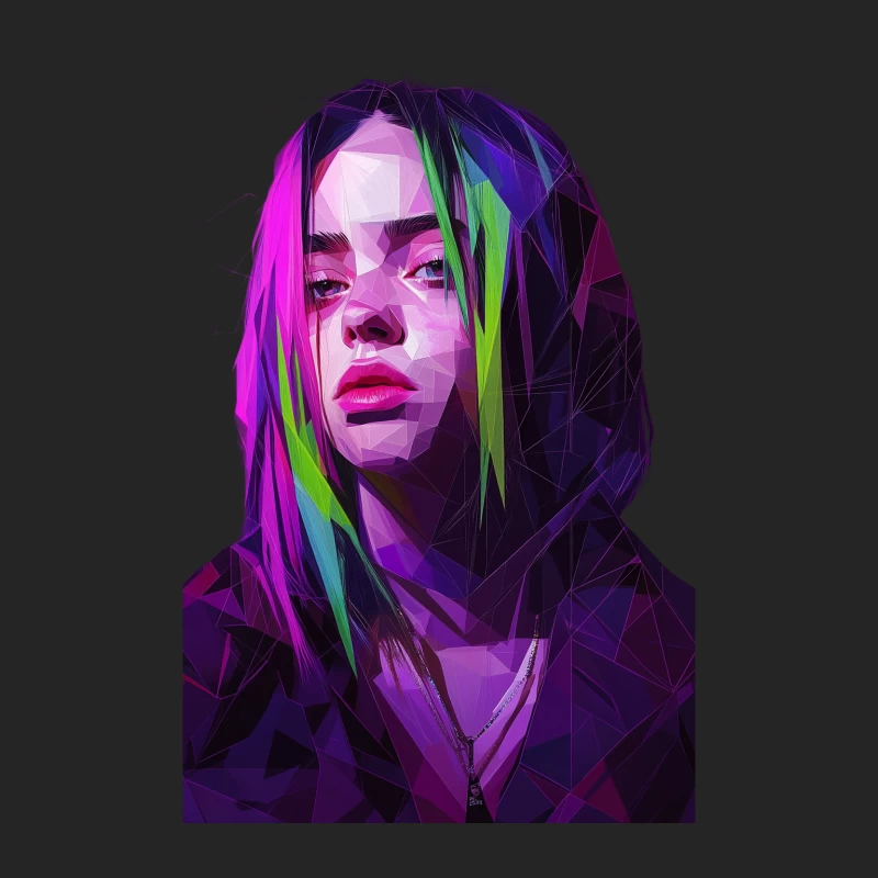 Vibrant Geometric Portrait in Neon Abstract Style Male Pullover Sweatshirt