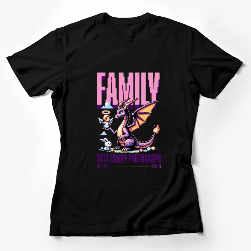Photo de famille dragon avec ange gardien Femme T-Shirt