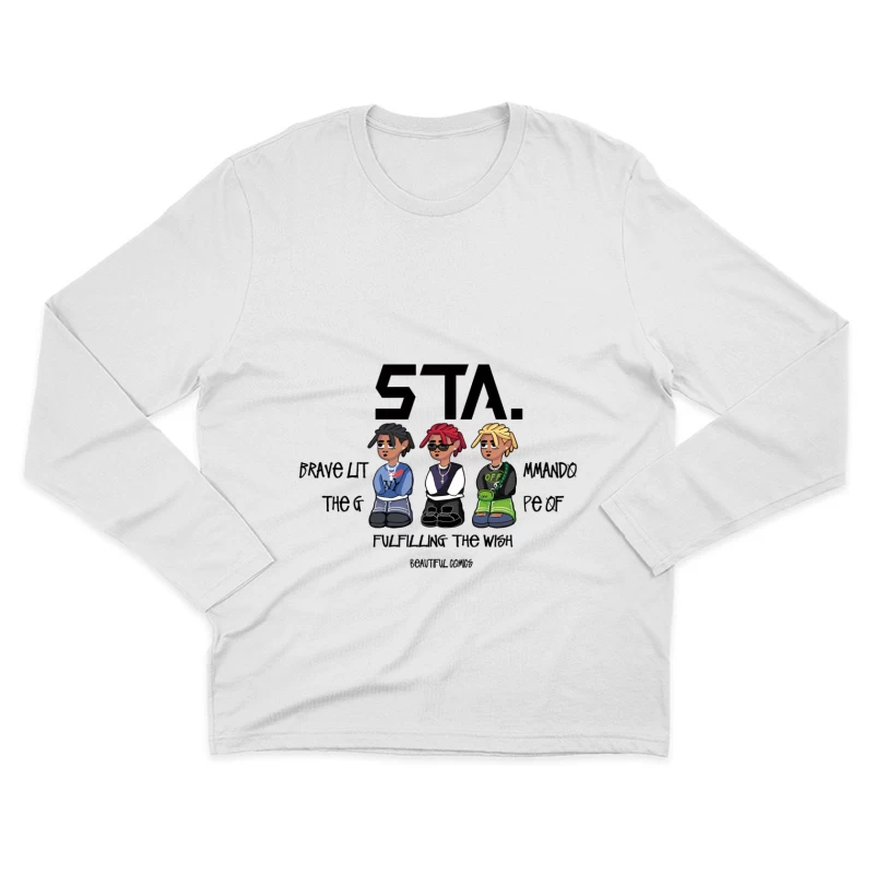 Coole animierte Figuren mit Sonnenbrillen Herren Langarm T-Shirt