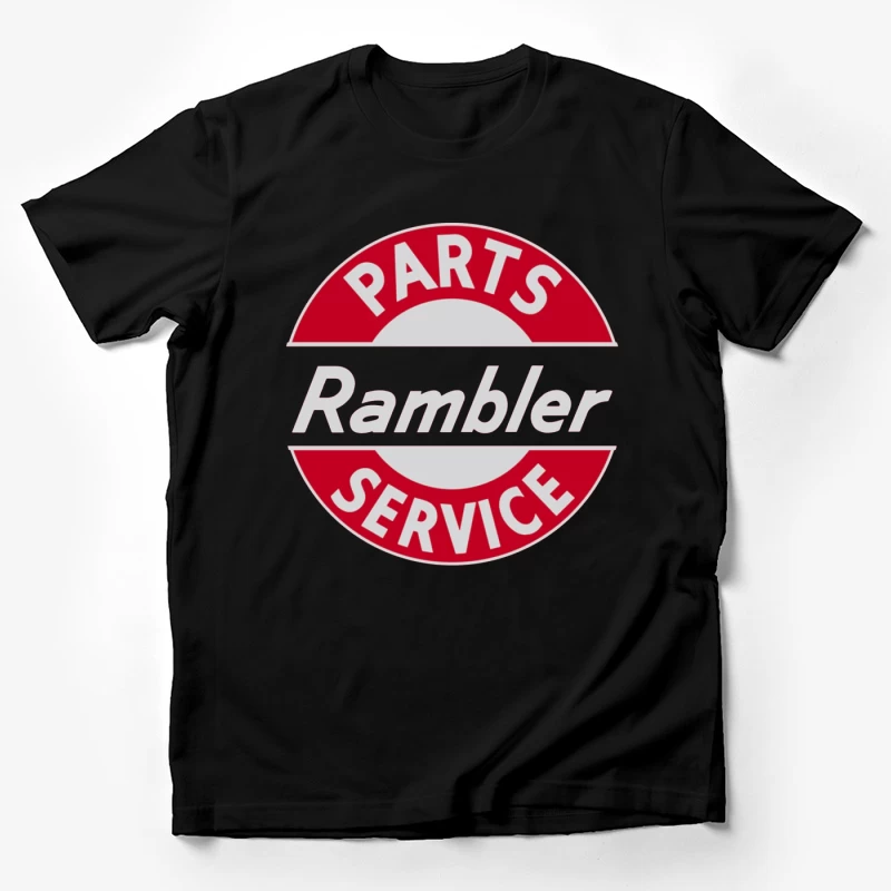 Vintage Rambler Parts & Service Logo Design Male T-Shirt