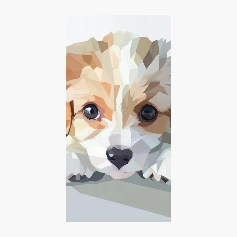Geometric Puppy Portrait: Cute Dog Art iPhone Case