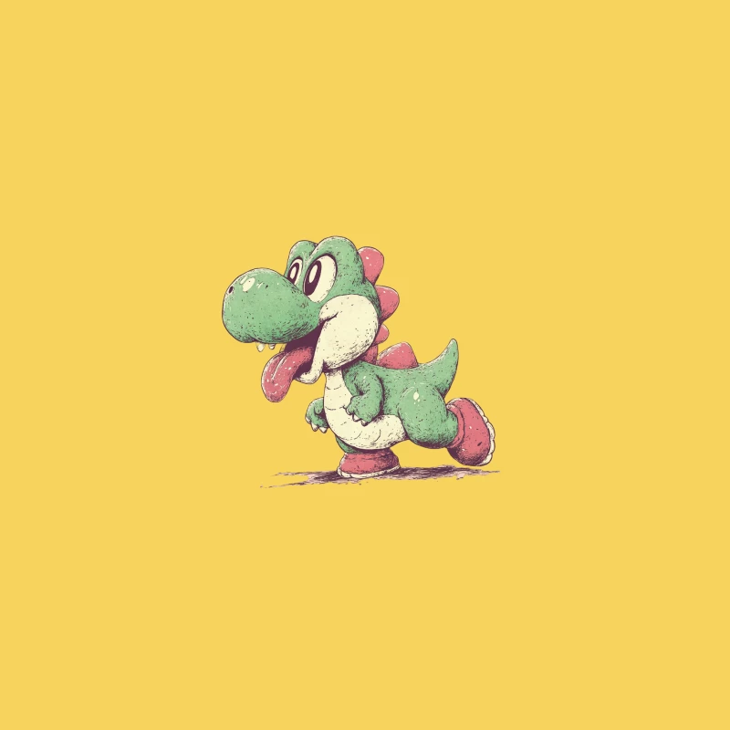 Adorable Yoshi: Nintendo's Iconic Green Dinosaur Character Bucket Hat