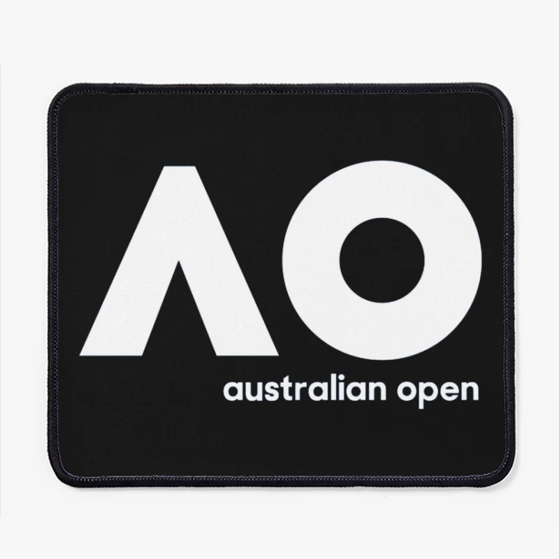 Australian Open Tennis Tournament White Minimalist Logo Mouse Pad