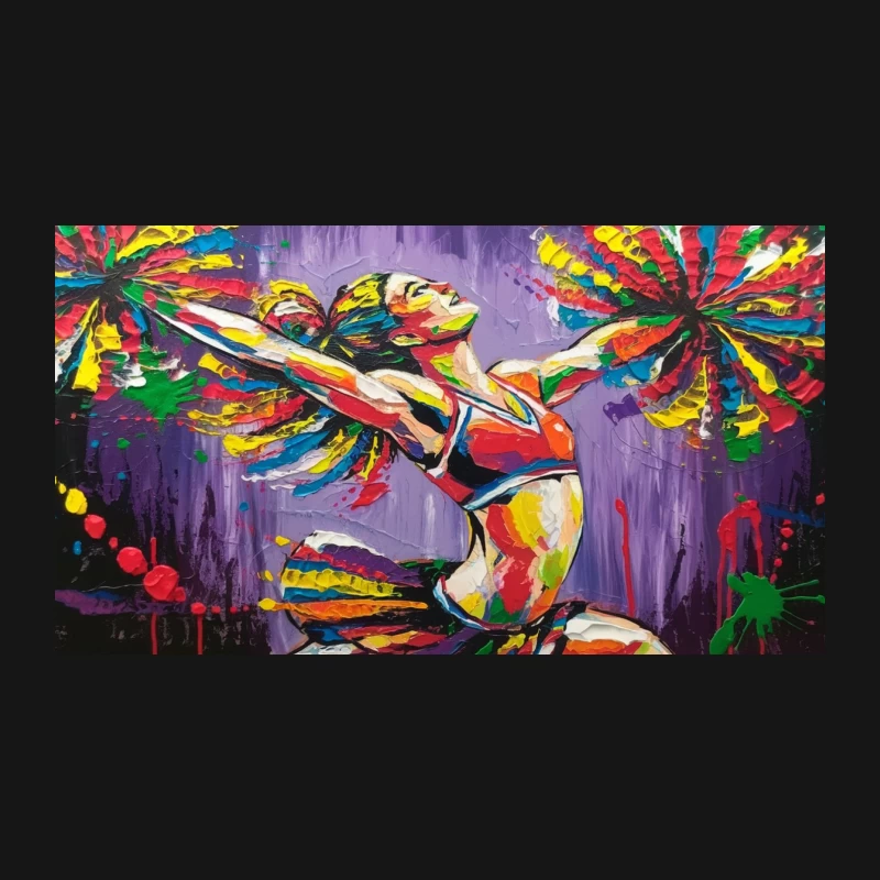 Vibrant Abstract Dancer in Motion: A Colorful Expressionist Performance Desk Mat