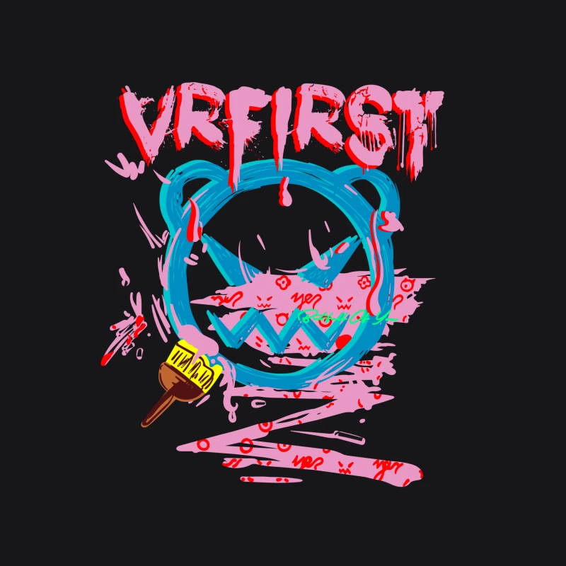 Buntes Graffiti-Design mit VR-Elementen Herren Pullover Hoodie