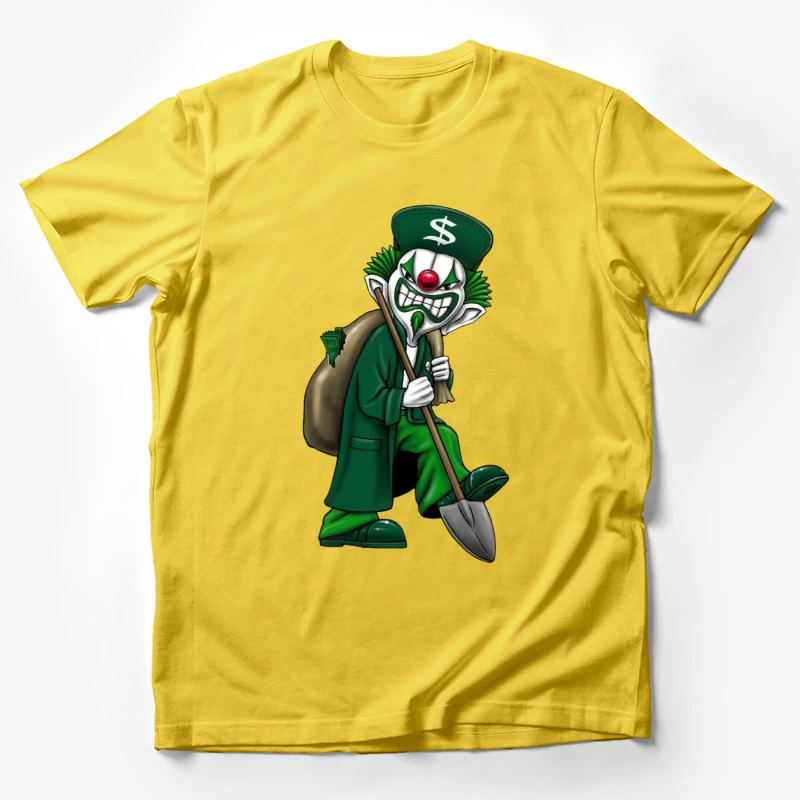 Grinning Clown with Money Bag Male T-Shirt