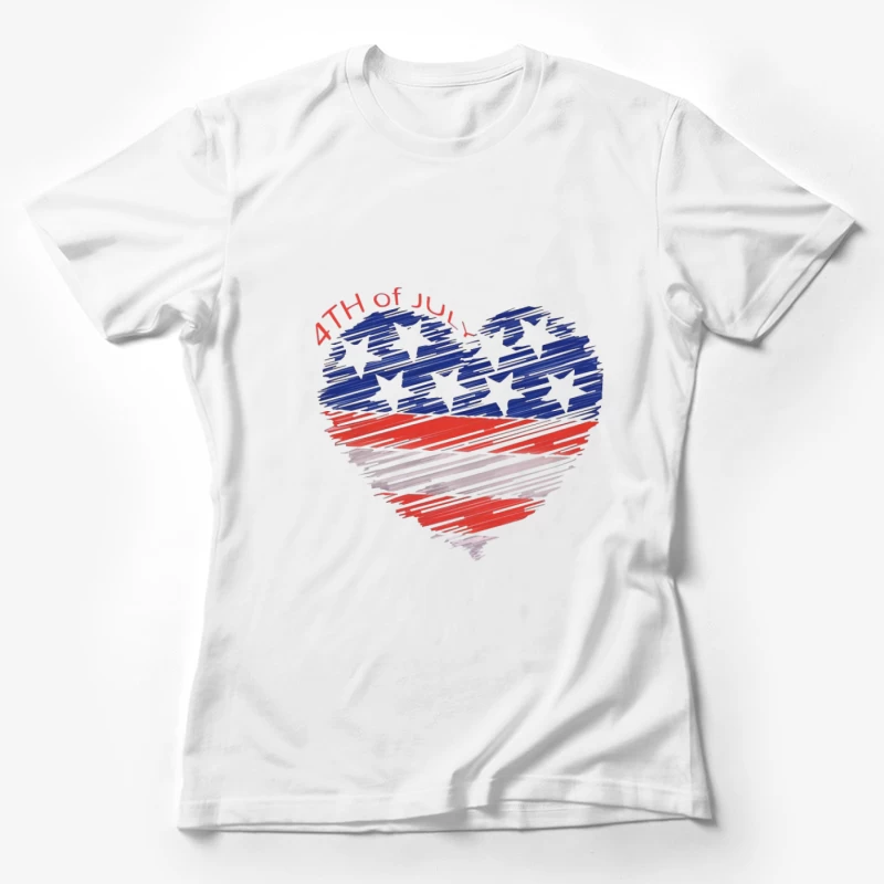Design en forme de cœur pour le 4 juillet Femme T-Shirt