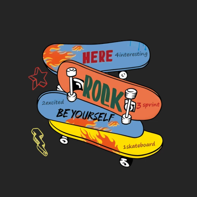 Skateboard-Design mit Flammen und Text Damen Pullover Sweatshirt