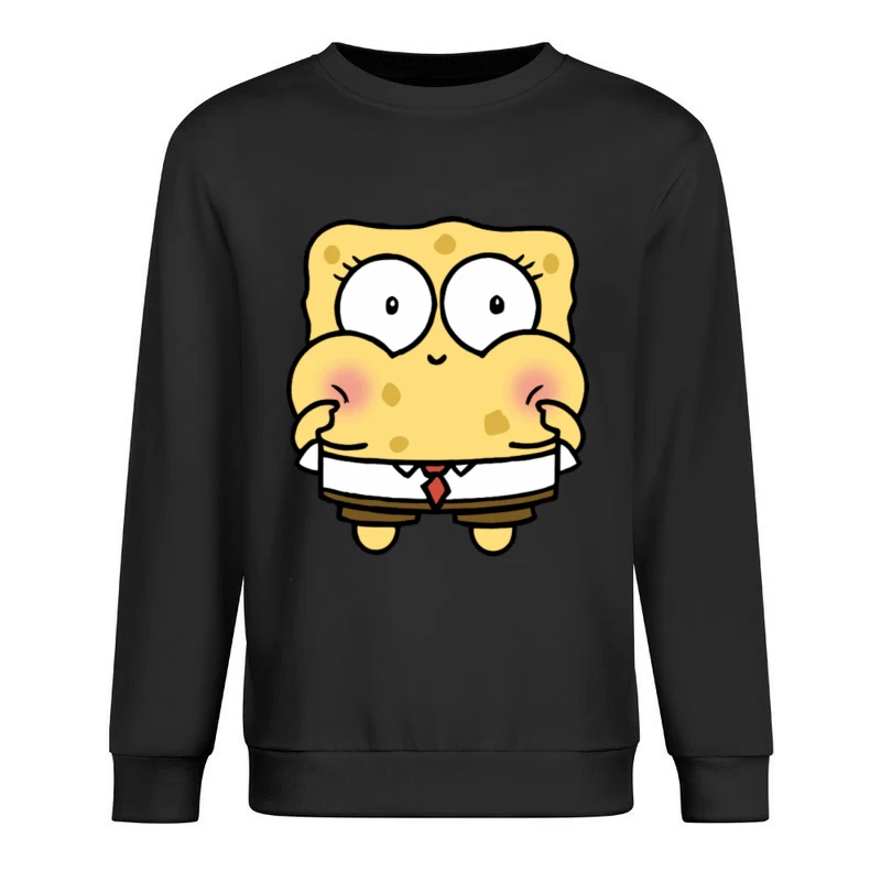 Niedliche Cartoon-Figur mit runden Augen Herren Pullover Sweatshirt