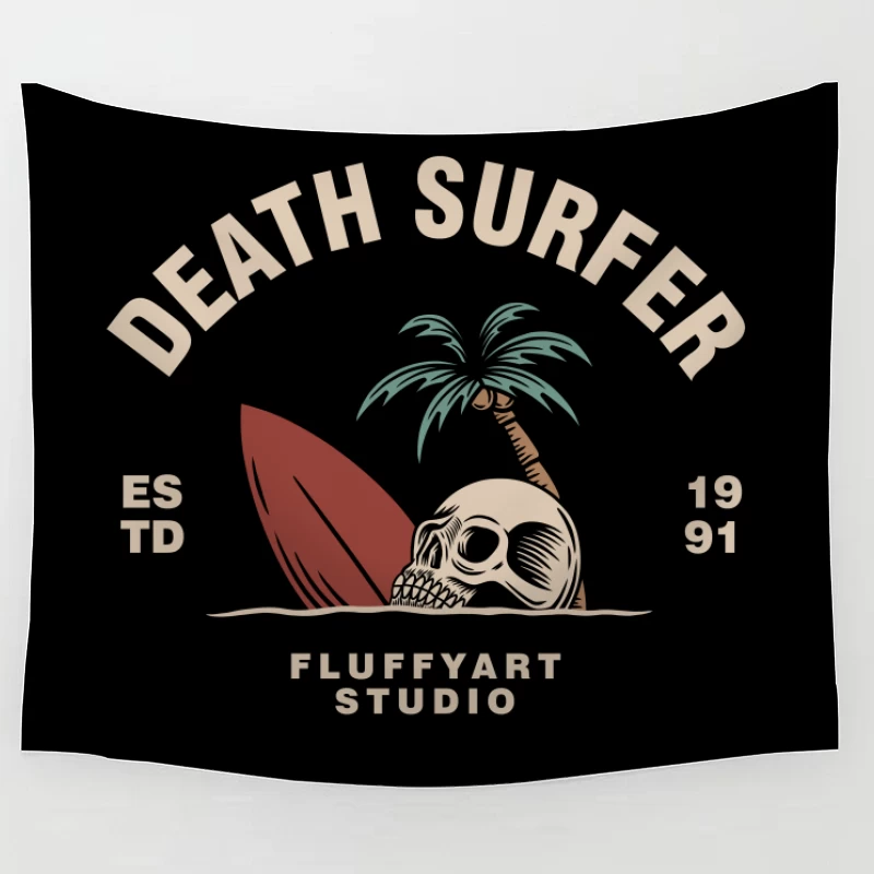 Death Surfer Studio Logo Tapestry