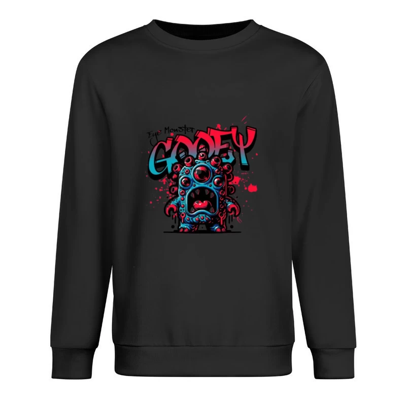 Eye Monster Graffiti Character in Urban Art Style Male Pullover Sweatshirt