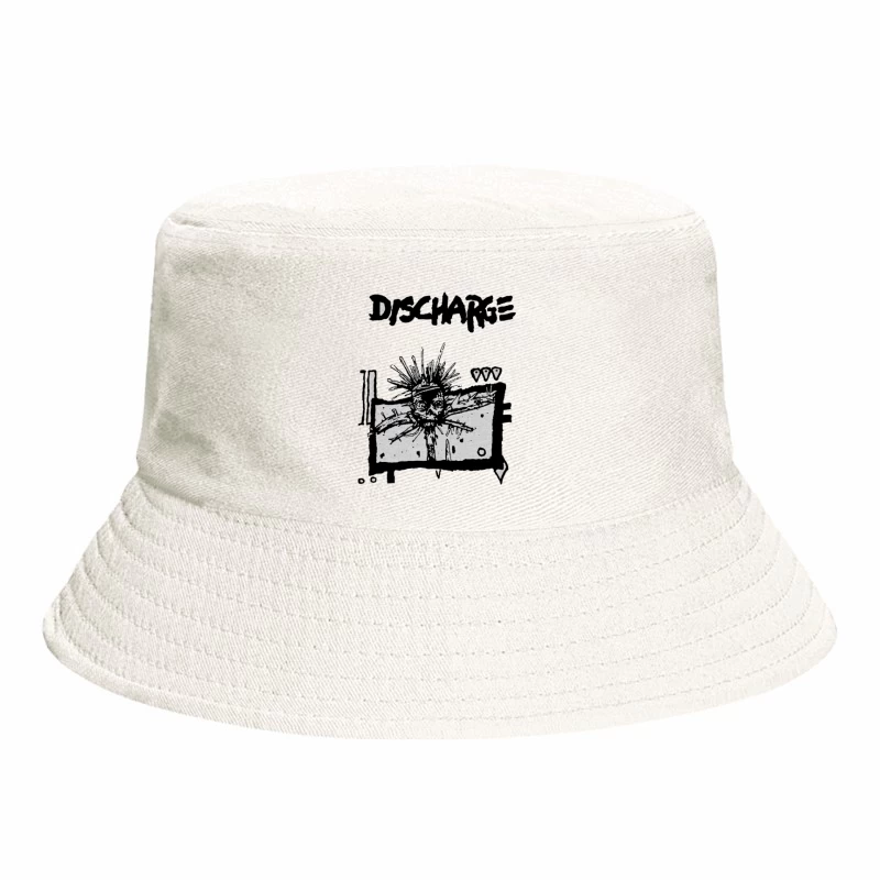 Discharge Punk Band Skull Logo Artwork Bucket Hat