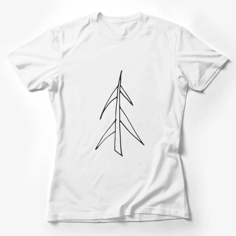 Dessin Minimaliste de Sapin Femme T-Shirt