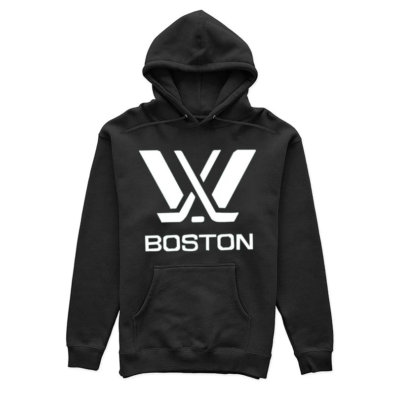 Boston Hockey Team Logo Line Drawing Female Pullover Hoodie