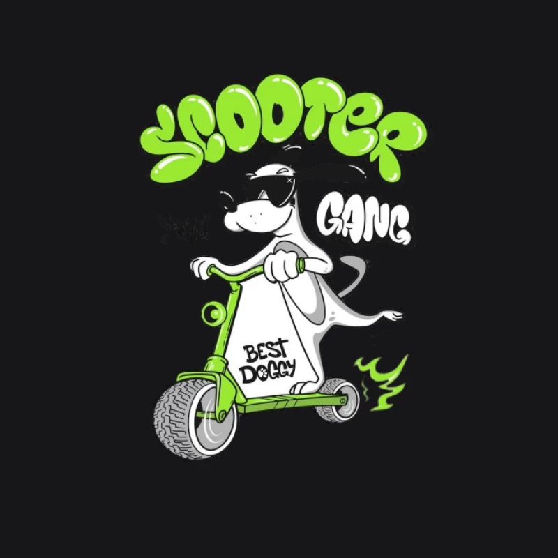 Cooler Hund auf Roller Herren Pullover Hoodie