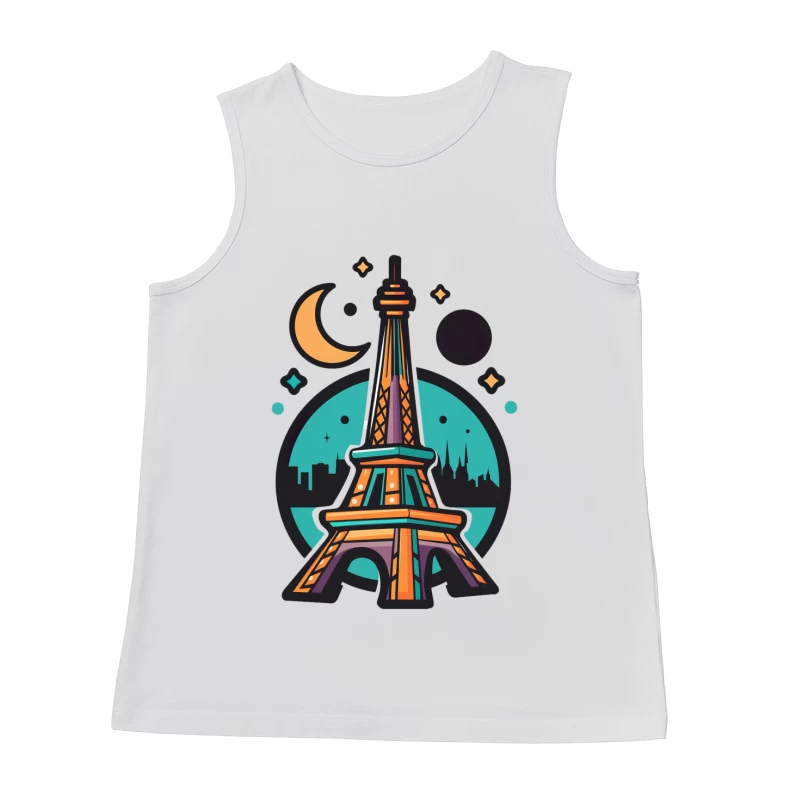 Tour Eiffel stylisée la nuit Homme Débardeur