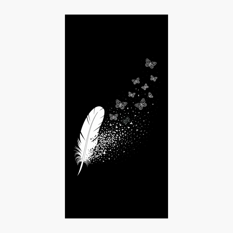 Whimsical Butterfly Feather Sketch iPhone Case