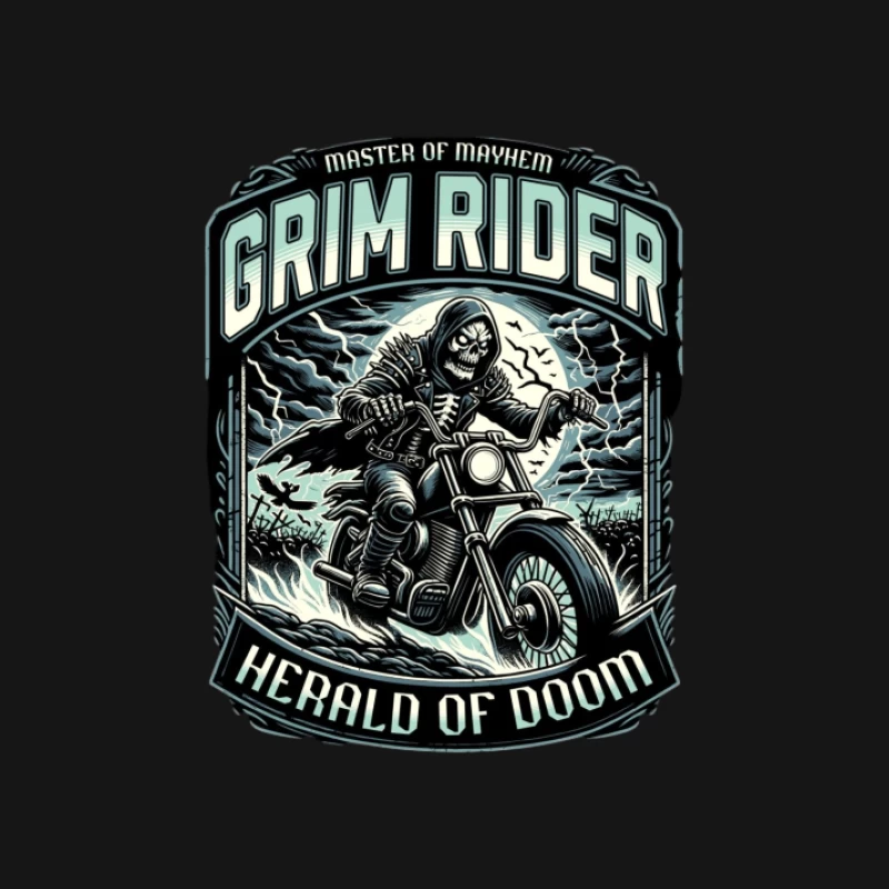 Grimmiger Reiter auf einer Motorradfahrt Damen Langarm T-Shirt
