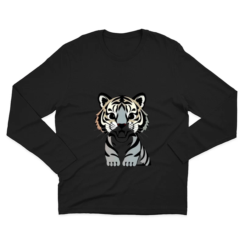 Cartoon Illustration of a Tiger Male Long Sleeve T-Shirt