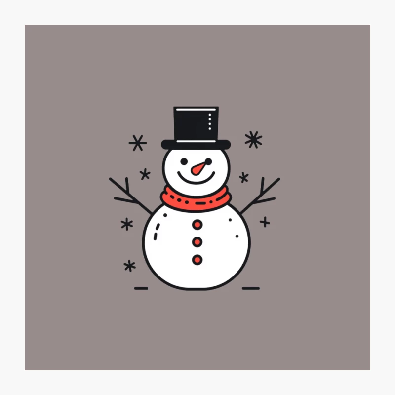 Cartoon Holiday Snowman Winter Illustration Pin
