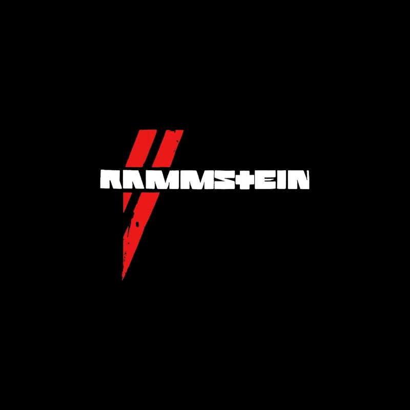 Rammstein Metal Band Logo in Red and White Travel Mug