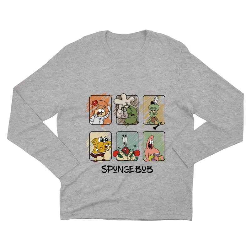 Unterwasser-Charaktere Herren Langarm T-Shirt