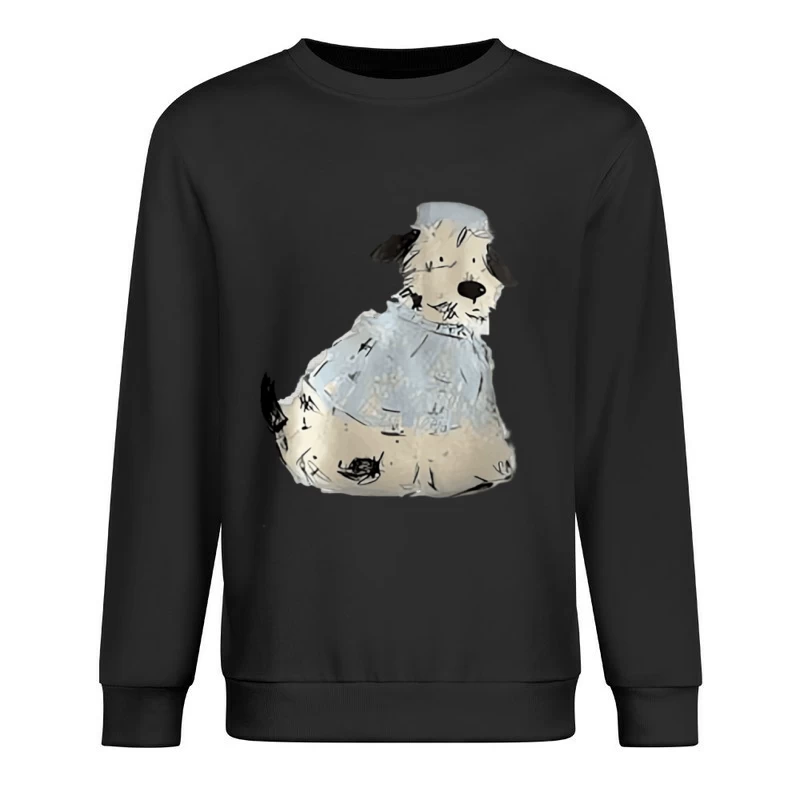 Niedlicher Cartoon-Hund mit Hemd Herren Pullover Sweatshirt