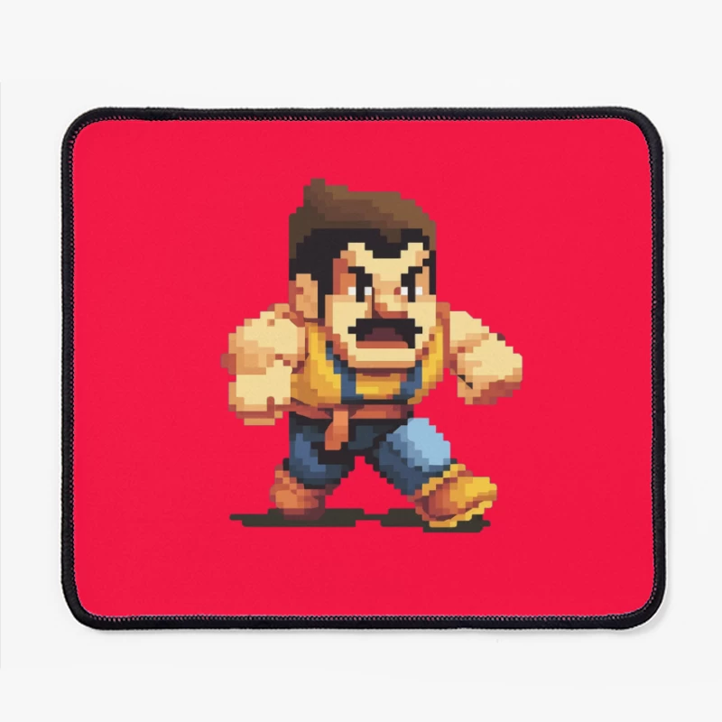 Retro Fighting Game Character in Pixel Art Style Mouse Pad