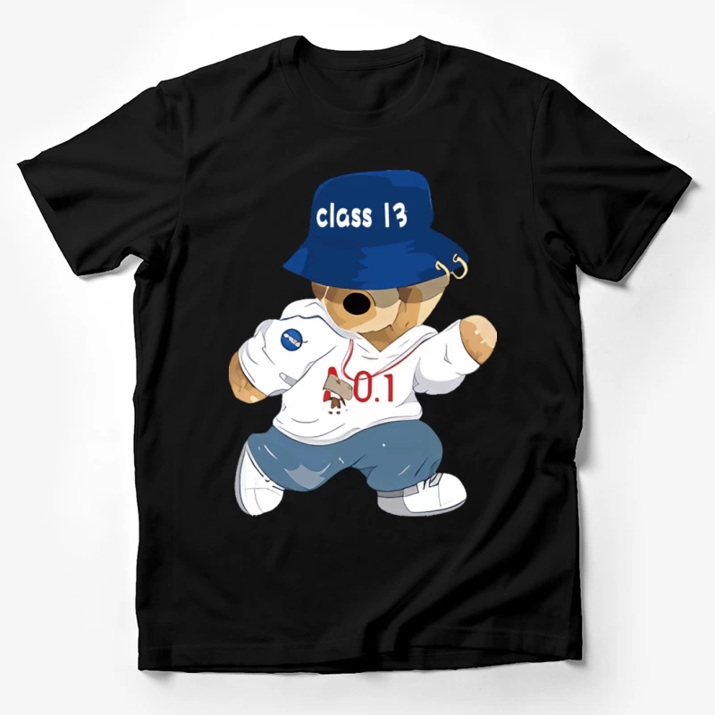 Teddybär mit Hut und lässiger Kleidung Herren T-Shirt