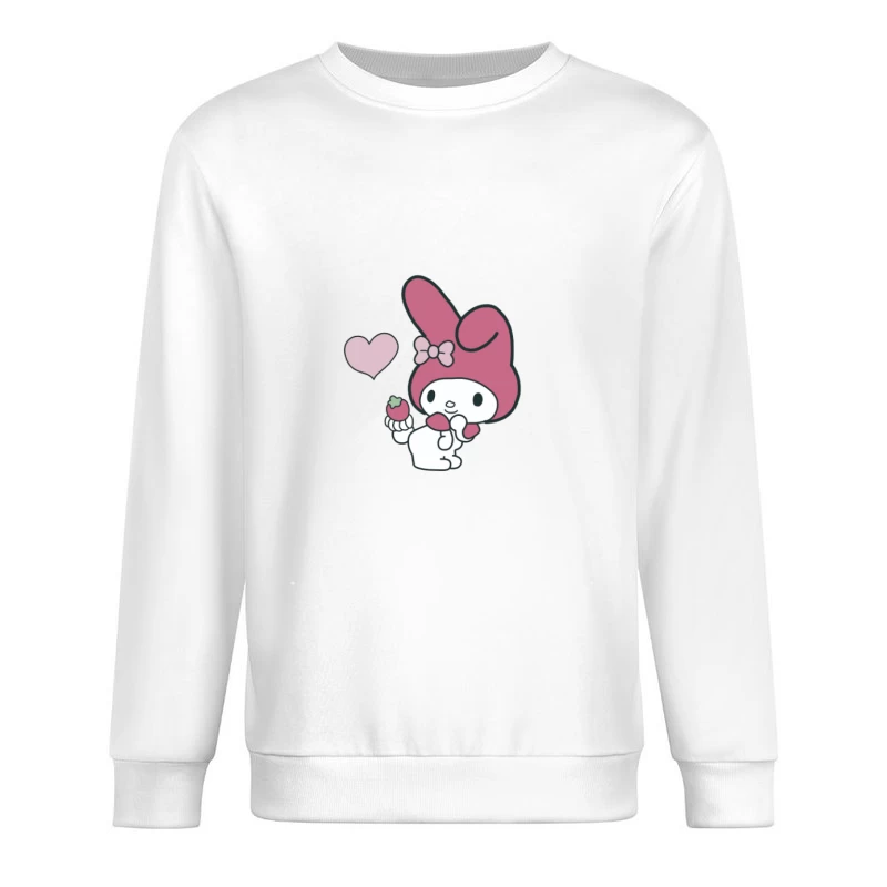 Coniglio carino con fragola Felpa pullover Uomo