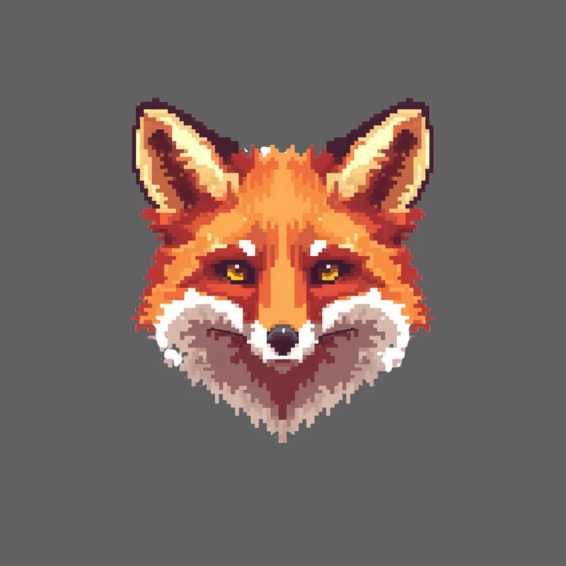 Cute Pixel Art Fox: Digital Wildlife Portrait Male Tank Top