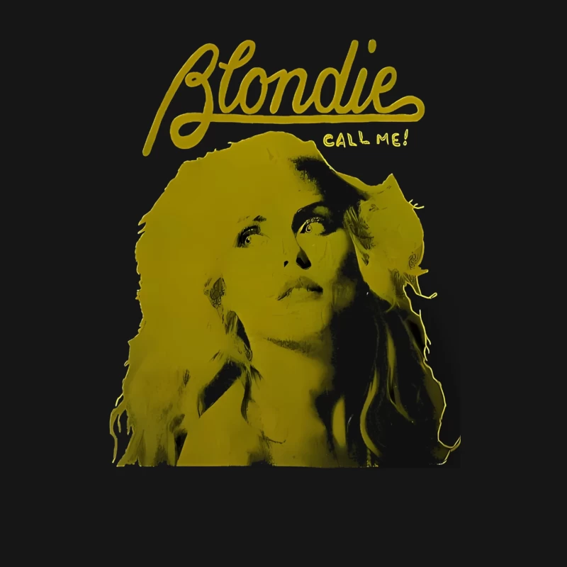 Vintage Blondie "Call Me" Album Cover in Yellow Monochrome Male Long Sleeve T-Shirt