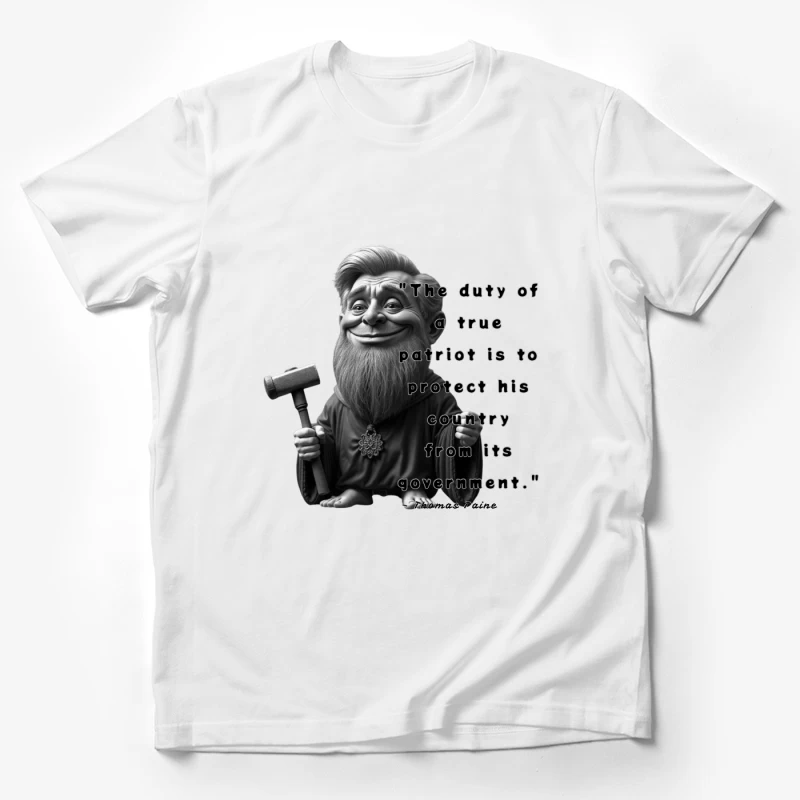 Political Gnome Meme with Thomas Paine Quote Male T-Shirt