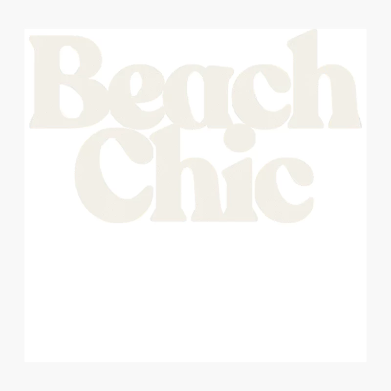 Beach Chic - Summer Typographic Design Throw Pillow