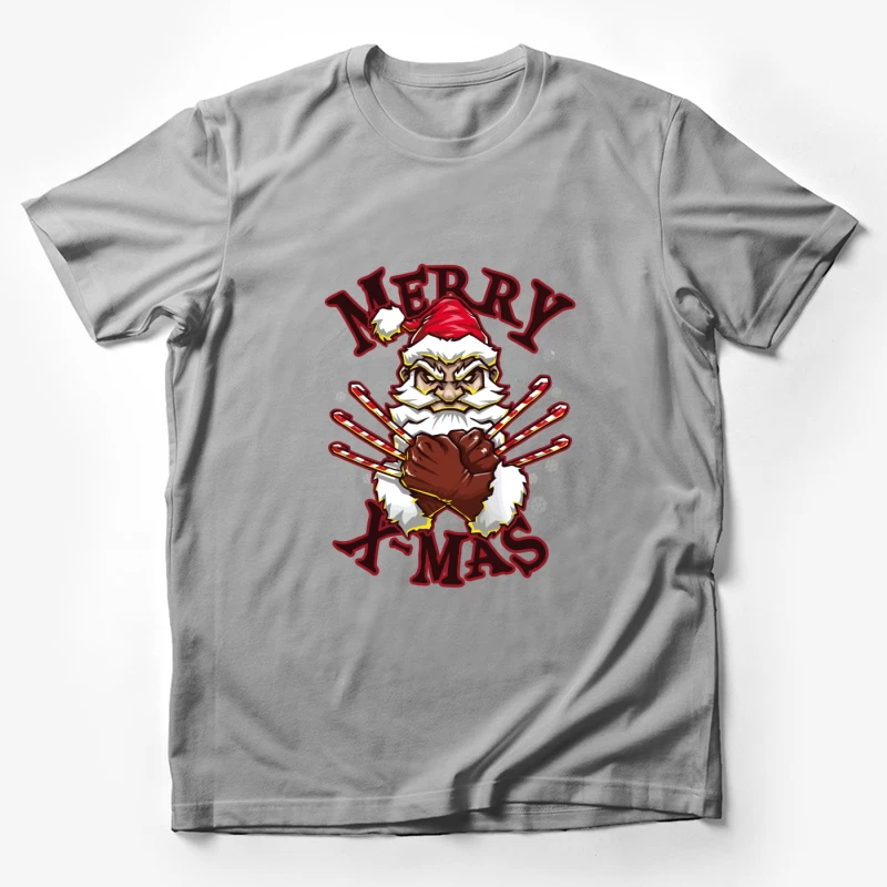 Muscle Santa: Merry X-Mas with Attitude Male T-Shirt