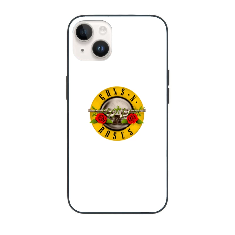 Guns N' Roses Classic Rock Band Logo with Pistols and Roses iPhone Case