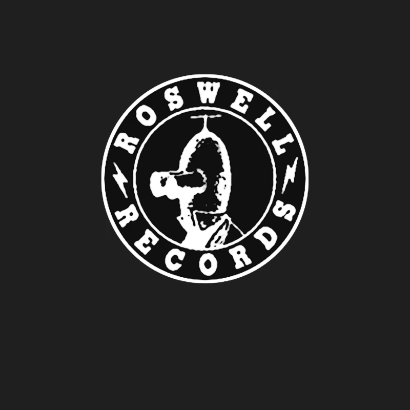 Roswell Records Black and White Circular Logo Male Tank Top