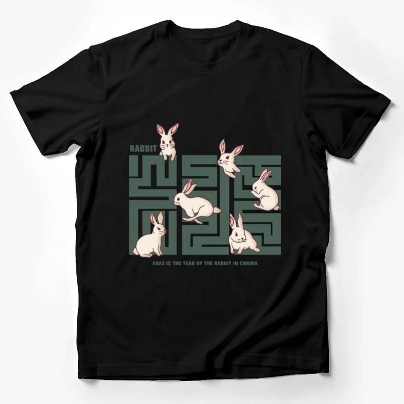 Jahr des Hasen 2023 - Labyrinth Design Herren T-Shirt