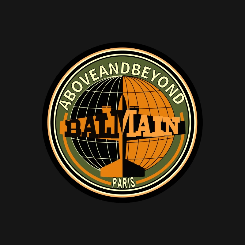 Balmain Emblem mit Flugzeug, Erde und Paris Herren T-Shirt