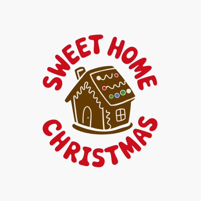 Sweet Home Christmas Gingerbread House Festive Design Cotton Tote Bag