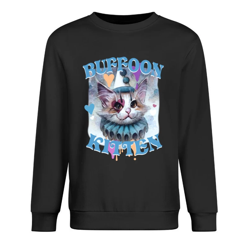 Buffoon-Kätzchen Kunst Herren Pullover Sweatshirt