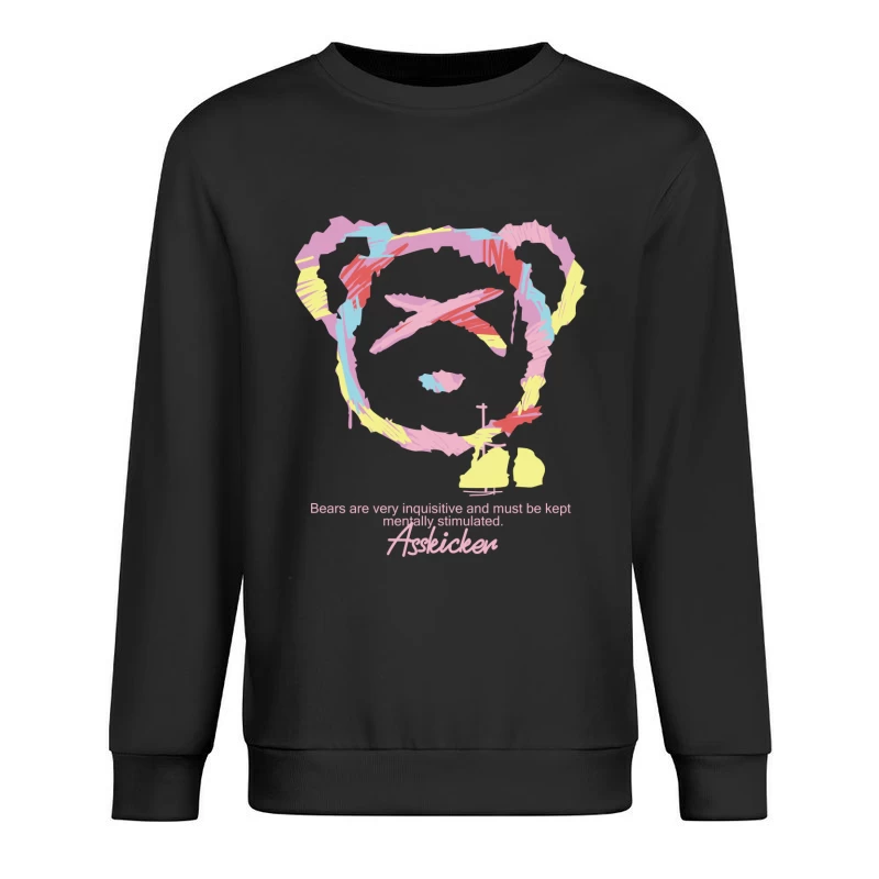 Bunter Bärenkopf mit Spruch Herren Pullover Sweatshirt