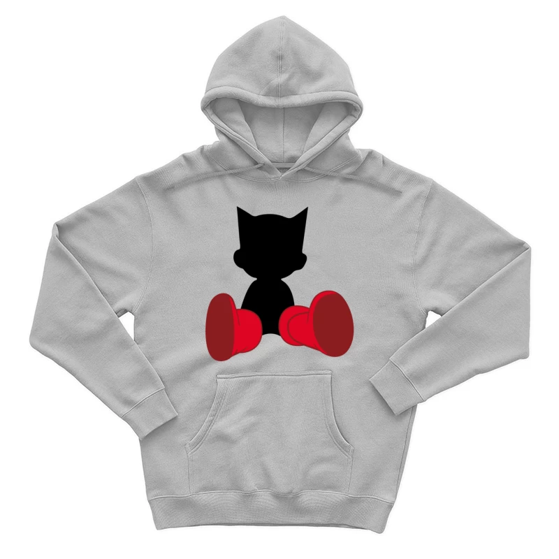 Schwarze Silhouette mit roten Stiefeln Herren Pullover Hoodie