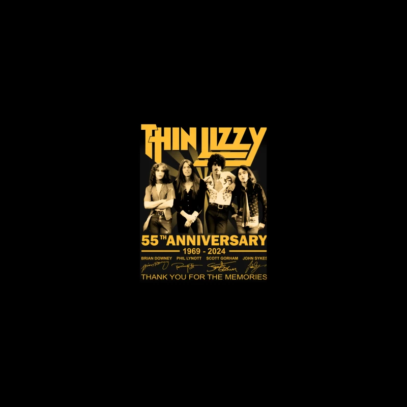 Thin Lizzy 55th Anniversary Commemorative Band Photo (1969-2024) Desk Mat