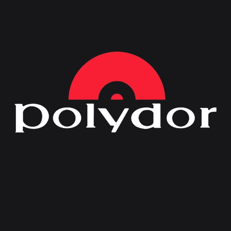 Polydor Records Company Logo with Red Semicircle Design Male Pullover Hoodie