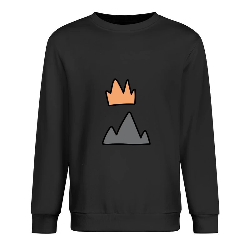 Montagne et Couronne Stylisées Homme Sweat-shirt à enfiler