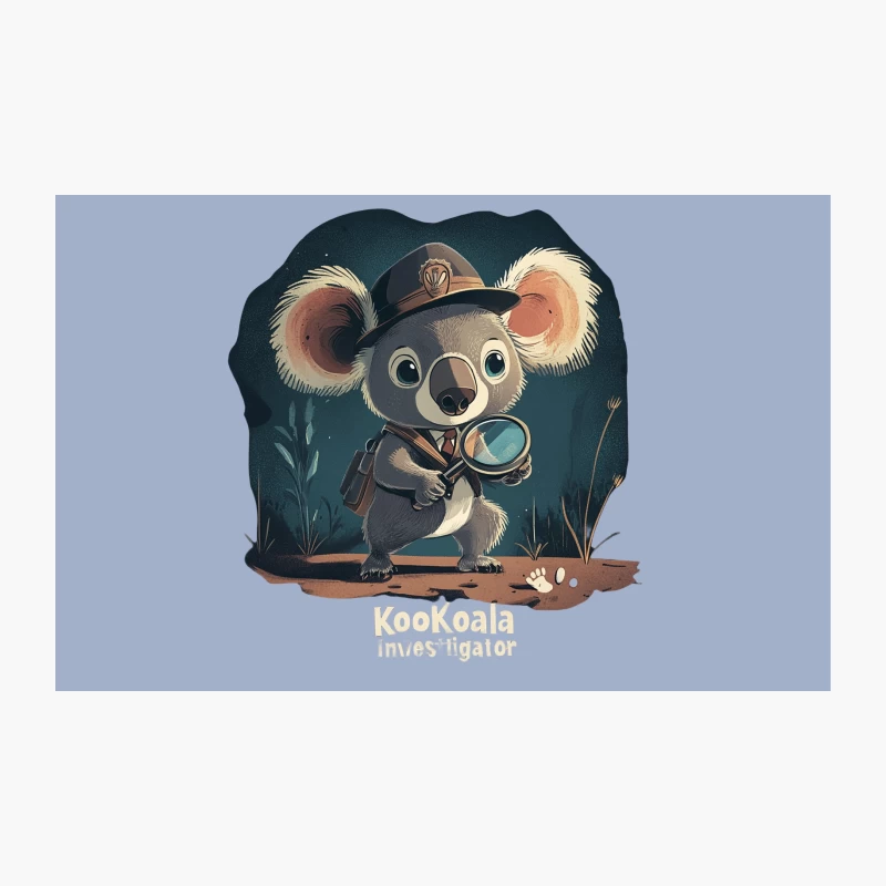 Cute Cartoon Koala Detective with Magnifying Glass Travel Mug