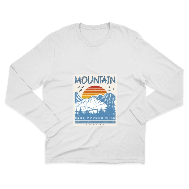 Berglandschaft bei Sonnenuntergang Herren Langarm T-Shirt