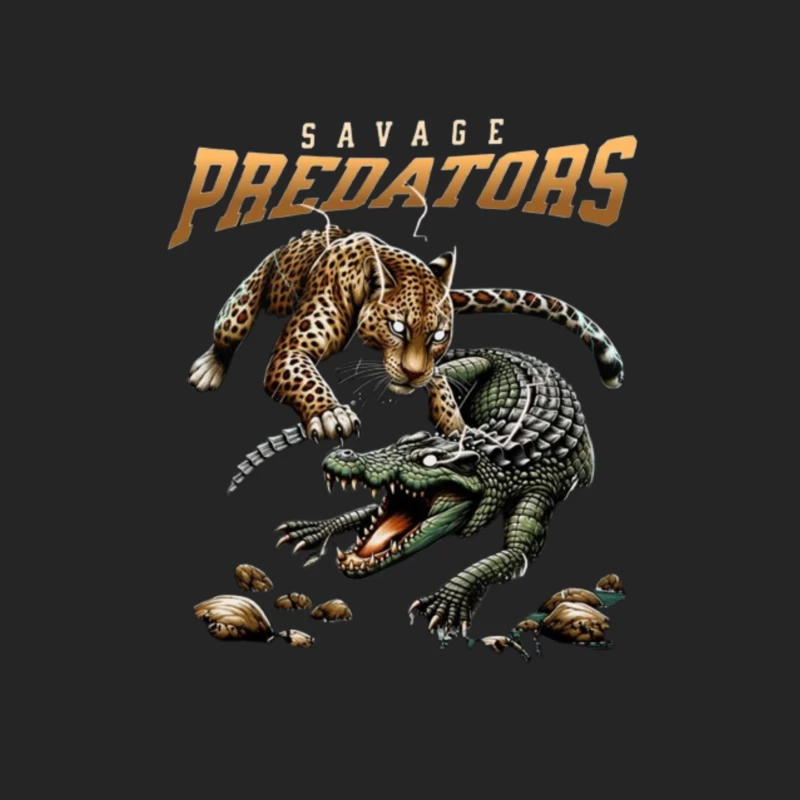 Savage Predators: Jaguar vs Crocodile Battle Art Female Pullover Sweatshirt